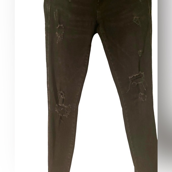 Zara Trafaluc Denimwear Mid Rise Distressed Black Wash Jeans Size 6 - Picture 4 of 9